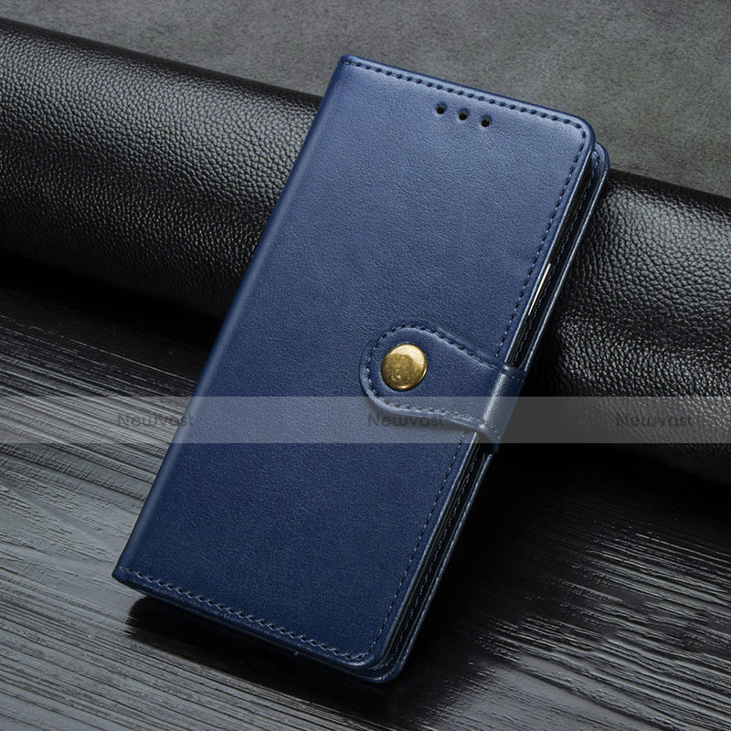 Leather Case Stands Flip Cover D01 Holder for Xiaomi Mi Note 10 Blue