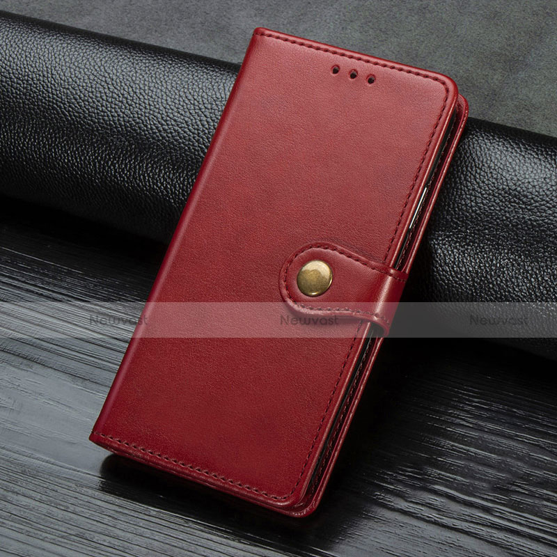 Leather Case Stands Flip Cover D01 Holder for Xiaomi Mi Note 10 Pro Red