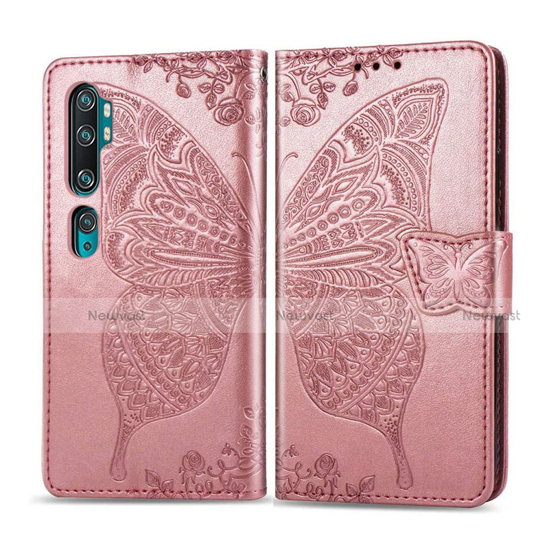 Leather Case Stands Flip Cover D02 Holder for Xiaomi Mi Note 10 Rose Gold