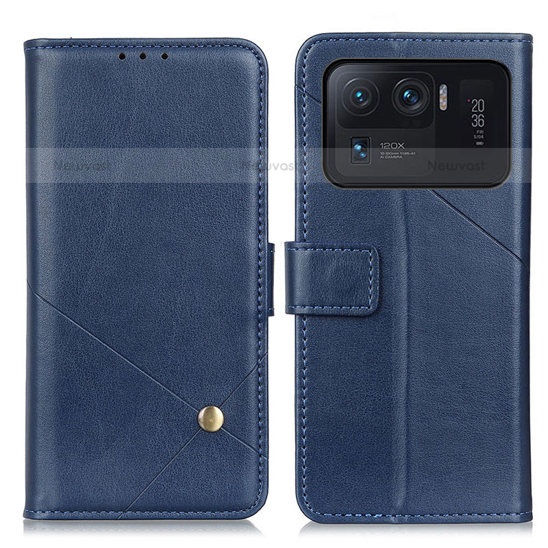 Leather Case Stands Flip Cover D04Y Holder for Xiaomi Mi 11 Ultra 5G Blue