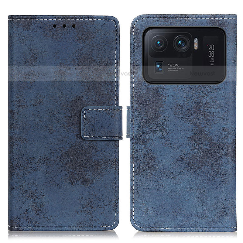 Leather Case Stands Flip Cover D05Y Holder for Xiaomi Mi 11 Ultra 5G Blue