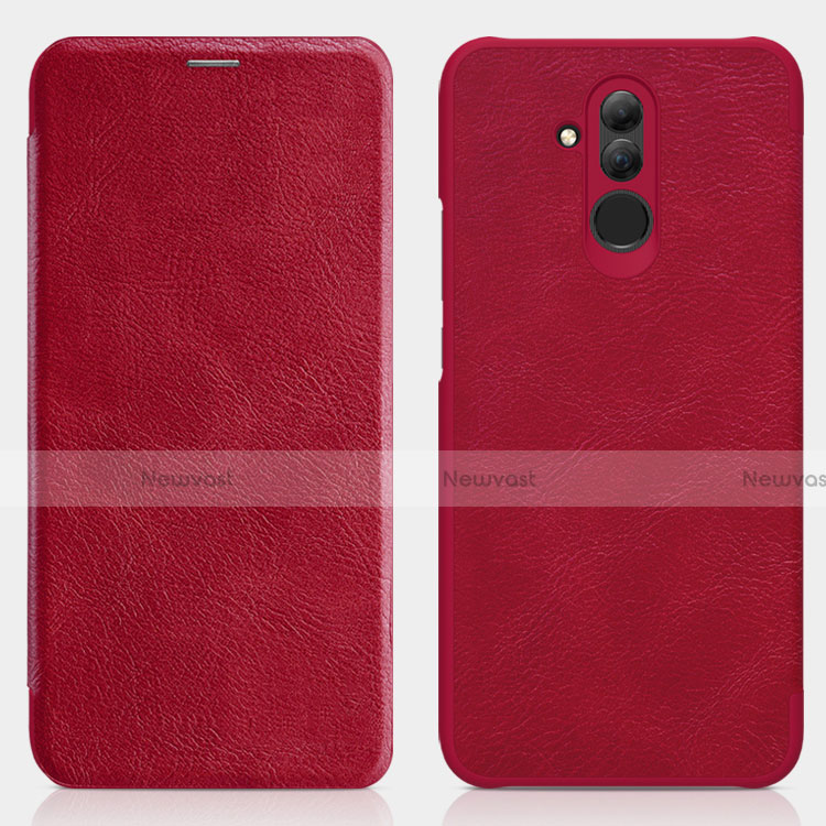 Leather Case Stands Flip Cover F01 for Huawei Mate 20 Lite Red