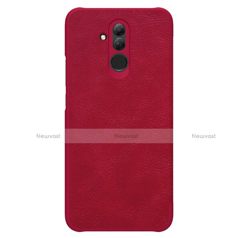 Leather Case Stands Flip Cover F01 for Huawei Mate 20 Lite Red