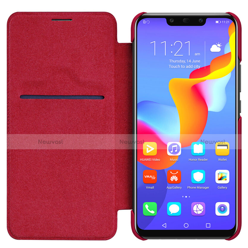 Leather Case Stands Flip Cover F01 for Huawei Mate 20 Lite Red