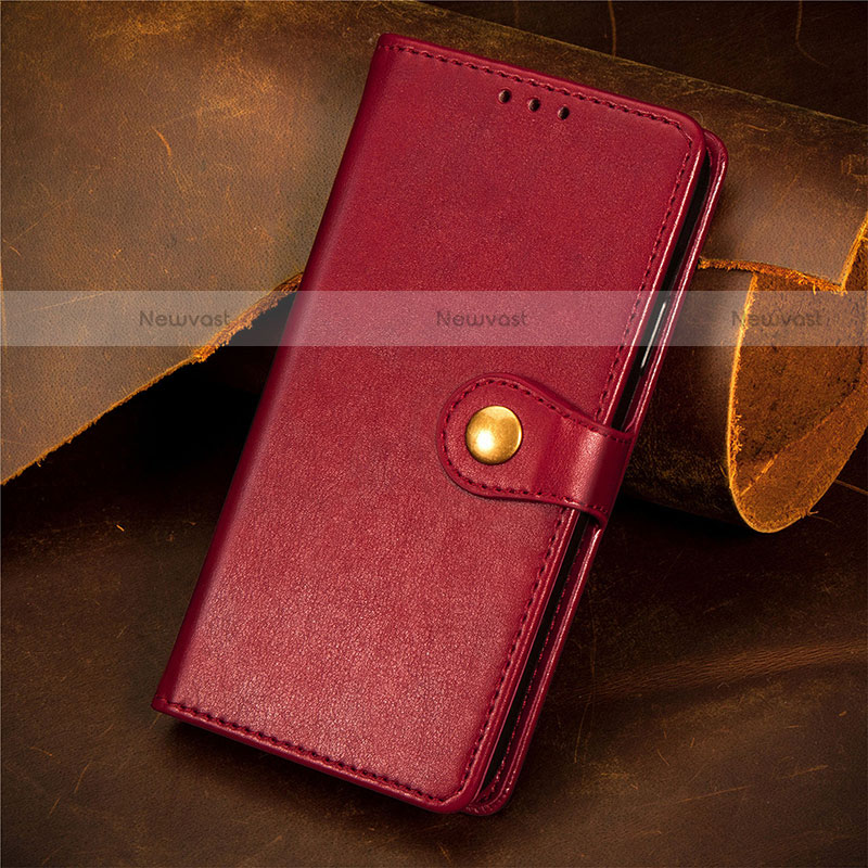 Leather Case Stands Flip Cover F02 Holder for Apple iPhone 13 Red