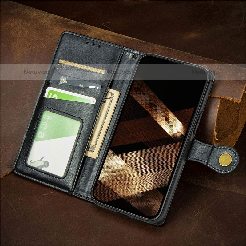 Leather Case Stands Flip Cover F02 Holder for Apple iPhone 14 Pro