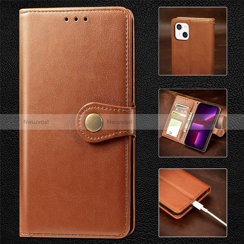 Leather Case Stands Flip Cover F02 Holder for Apple iPhone 15