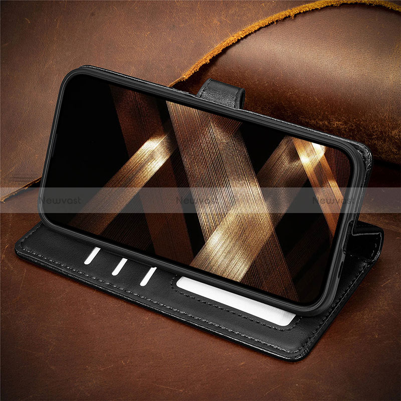 Leather Case Stands Flip Cover F02 Holder for Apple iPhone 16 Pro Max