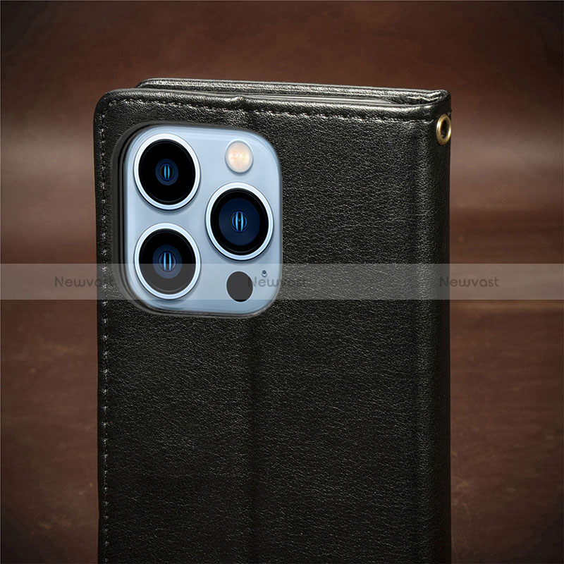 Leather Case Stands Flip Cover F02 Holder for Apple iPhone 16 Pro Max