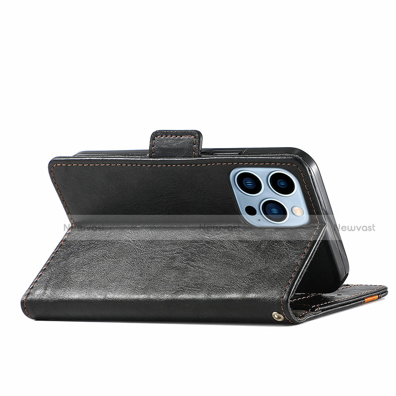 Leather Case Stands Flip Cover F03 Holder for Apple iPhone 13 Pro