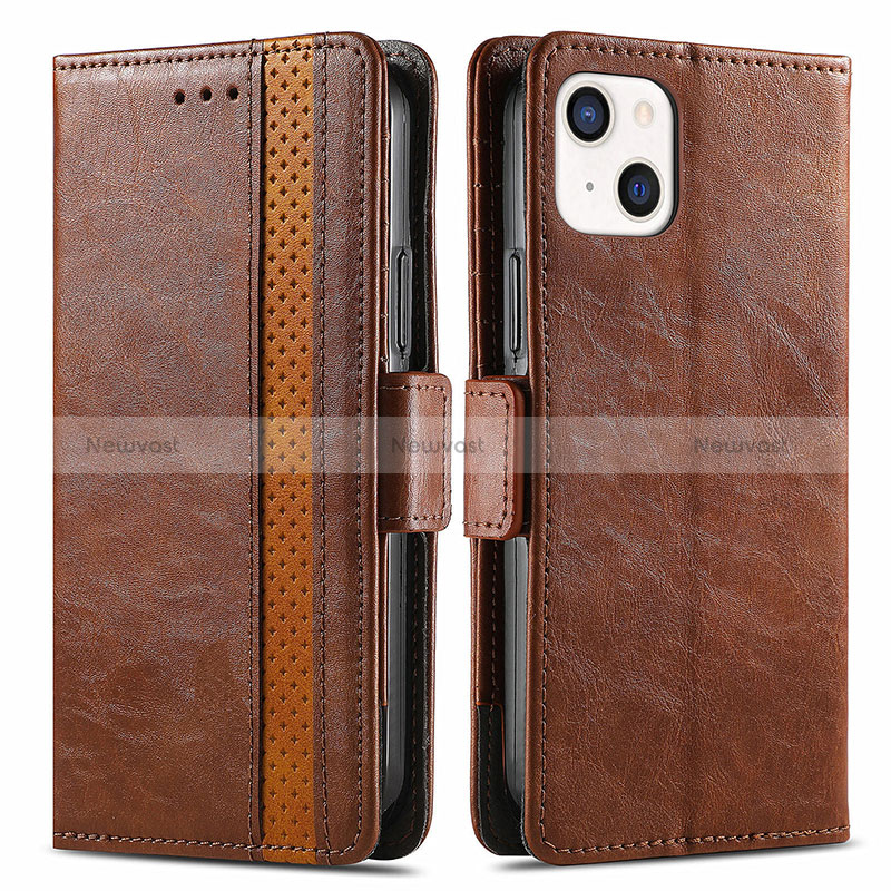 Leather Case Stands Flip Cover F03 Holder for Apple iPhone 15