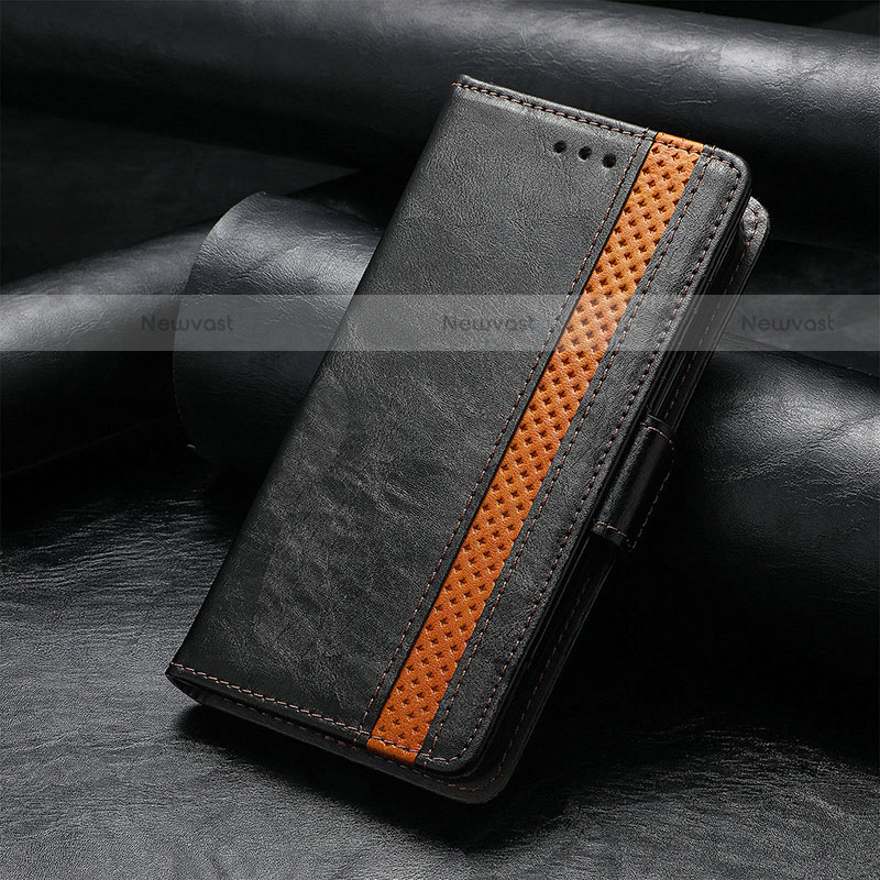 Leather Case Stands Flip Cover F04 Holder for Apple iPhone 14 Black