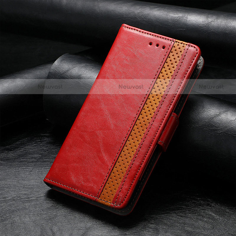 Leather Case Stands Flip Cover F04 Holder for Apple iPhone 14 Plus Red