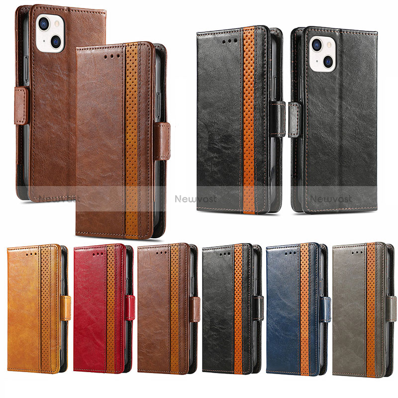 Leather Case Stands Flip Cover F04 Holder for Apple iPhone 15