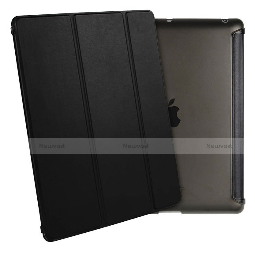 Leather Case Stands Flip Cover for Apple iPad 3 Black