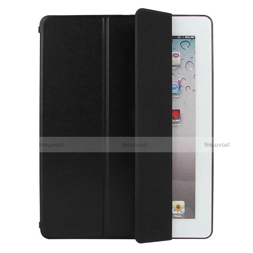 Leather Case Stands Flip Cover for Apple iPad 3 Black