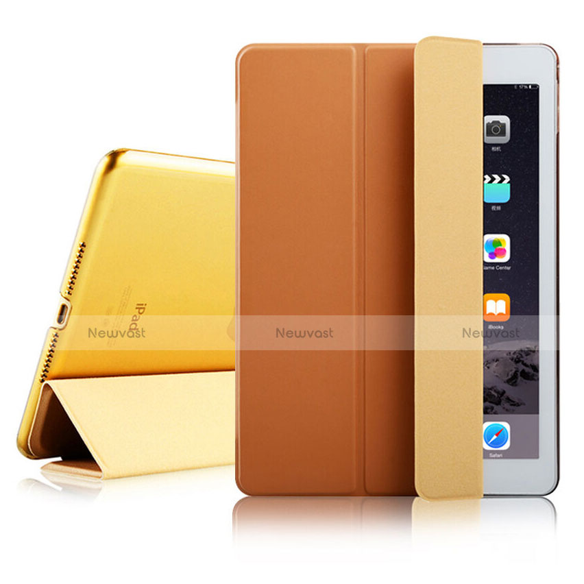 Leather Case Stands Flip Cover for Apple iPad Air 2 Brown