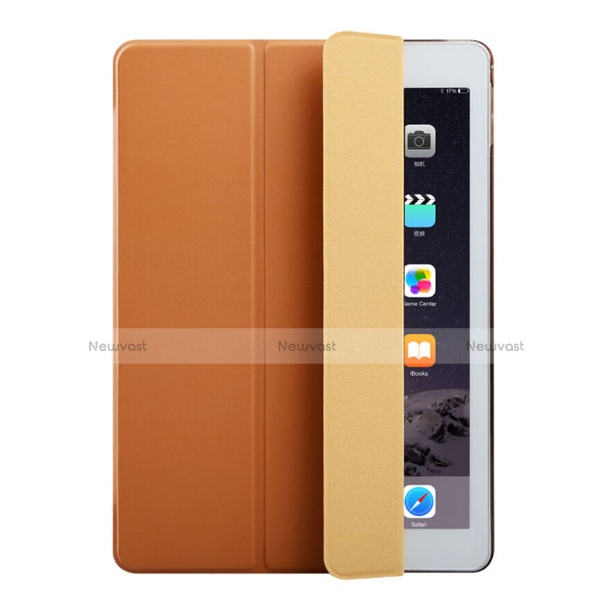 Leather Case Stands Flip Cover for Apple iPad Air 2 Brown