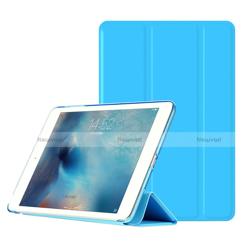 Leather Case Stands Flip Cover for Apple iPad Mini 2 Sky Blue