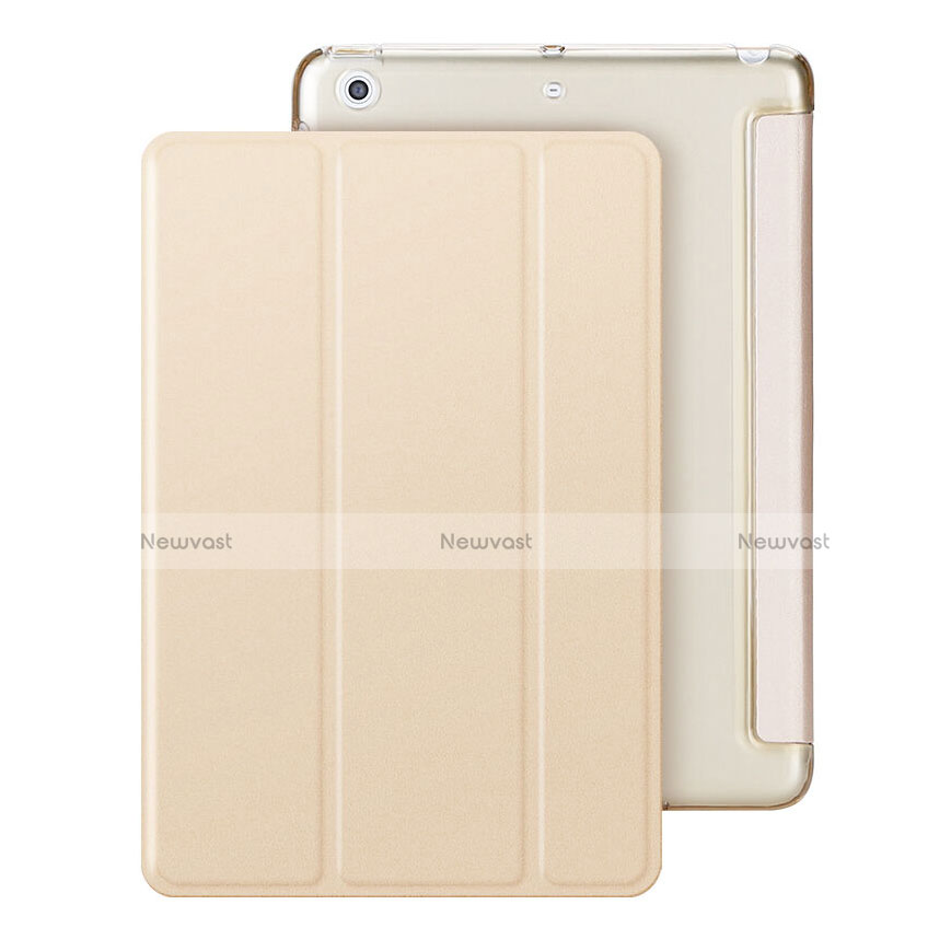 Leather Case Stands Flip Cover for Apple iPad Mini 3 Gold