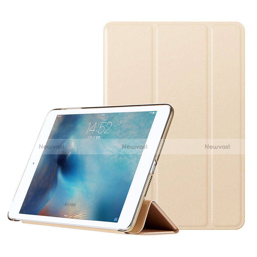 Leather Case Stands Flip Cover for Apple iPad Mini 3 Gold