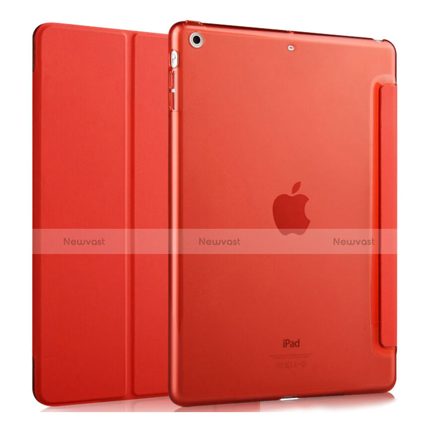 Leather Case Stands Flip Cover for Apple iPad Mini Red