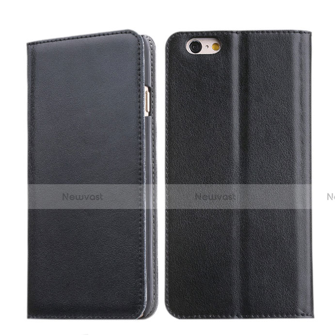 Leather Case Stands Flip Cover for Apple iPhone 6S Plus Black