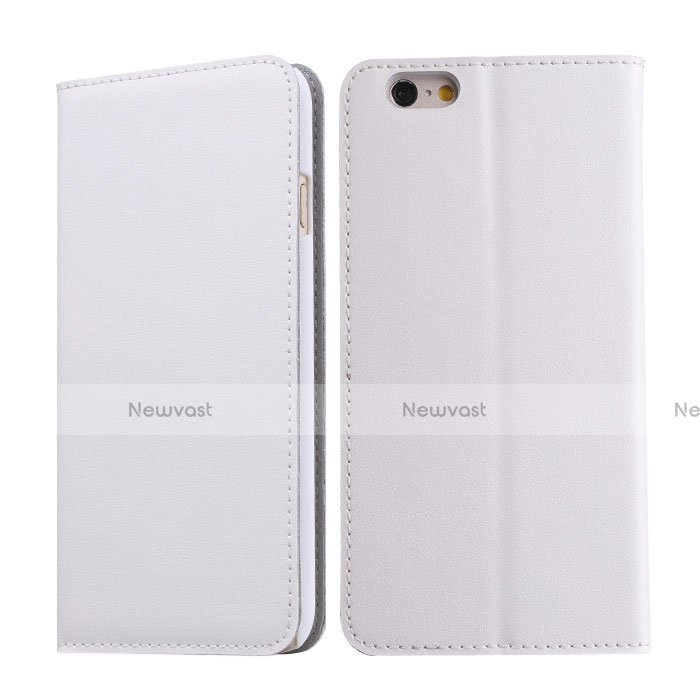 Leather Case Stands Flip Cover for Apple iPhone 6S Plus White