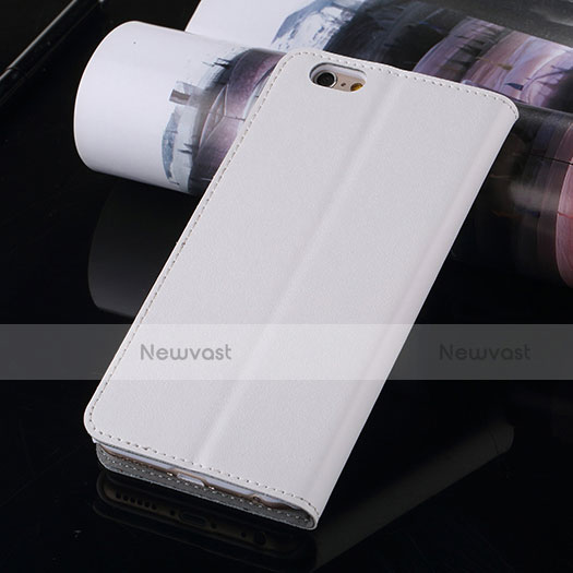 Leather Case Stands Flip Cover for Apple iPhone 6S Plus White