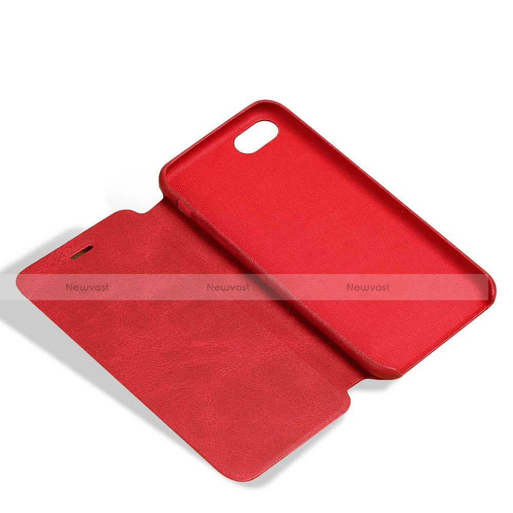 Leather Case Stands Flip Cover for Apple iPhone 7 Red