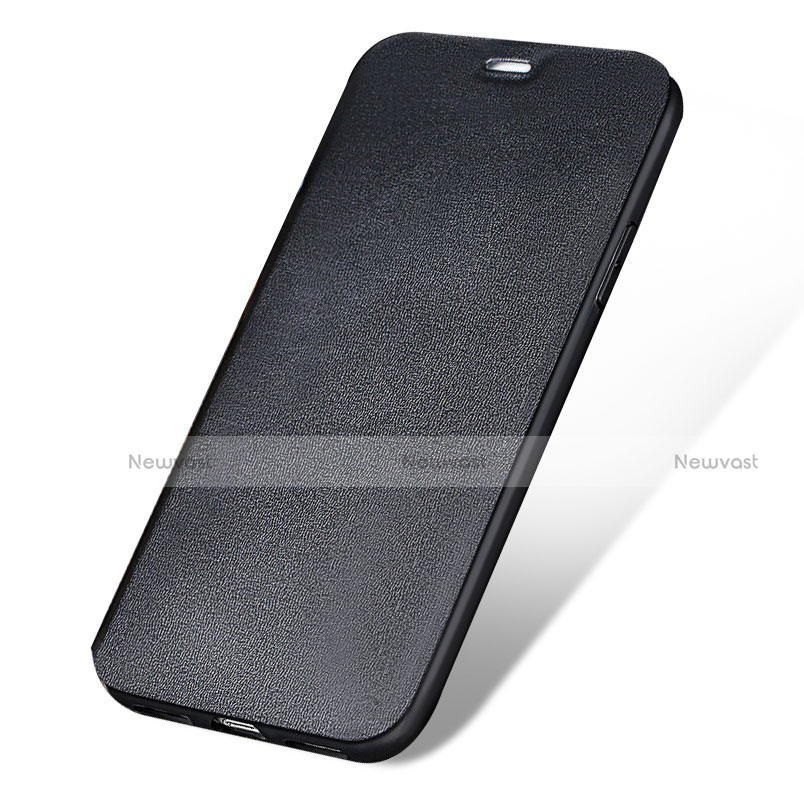 Leather Case Stands Flip Cover for Apple iPhone X Black