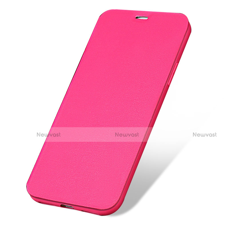 Leather Case Stands Flip Cover for Apple iPhone Xs Max Hot Pink