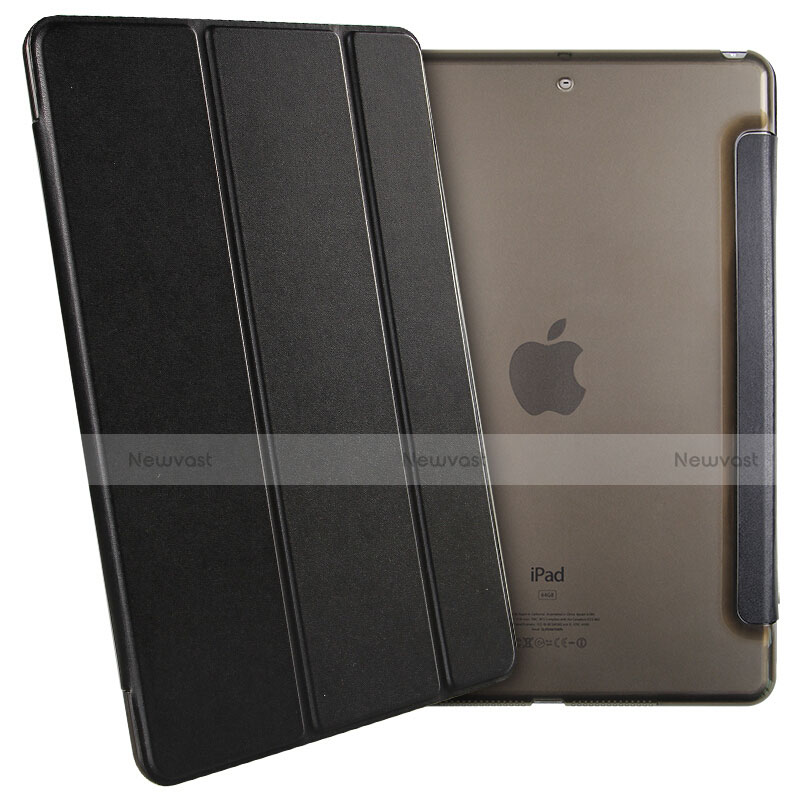 Leather Case Stands Flip Cover for Apple New iPad 9.7 (2017) Black