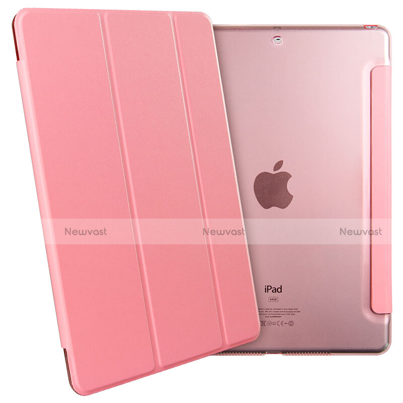 Leather Case Stands Flip Cover for Apple New iPad 9.7 (2017) Pink