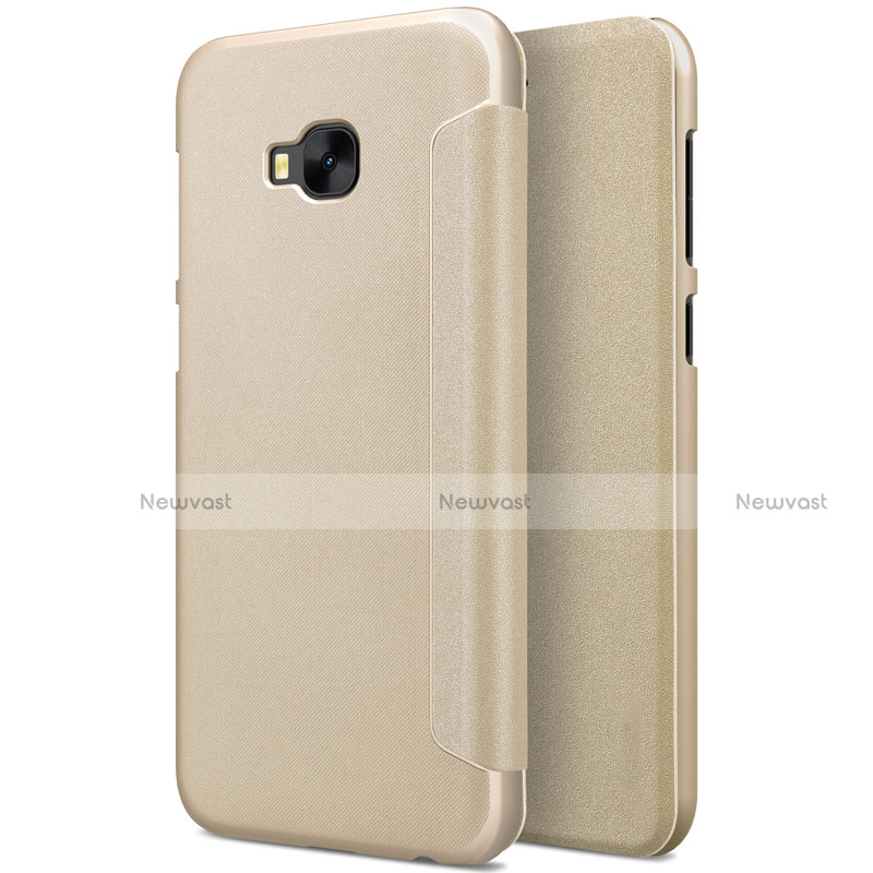 Leather Case Stands Flip Cover for Asus Zenfone 4 Selfie Pro Gold