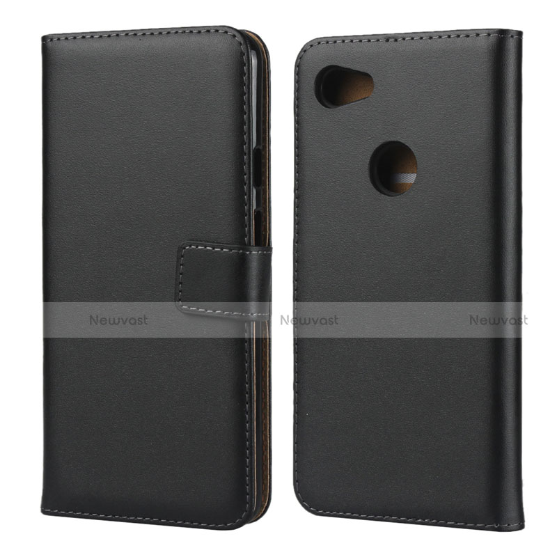 Leather Case Stands Flip Cover for Google Pixel 3a XL Black