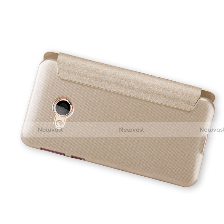 Leather Case Stands Flip Cover for HTC U Play Gold