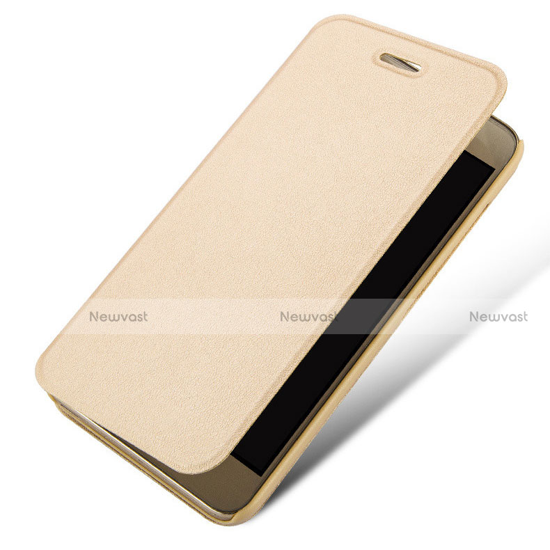 Leather Case Stands Flip Cover for Huawei Enjoy 5S Gold