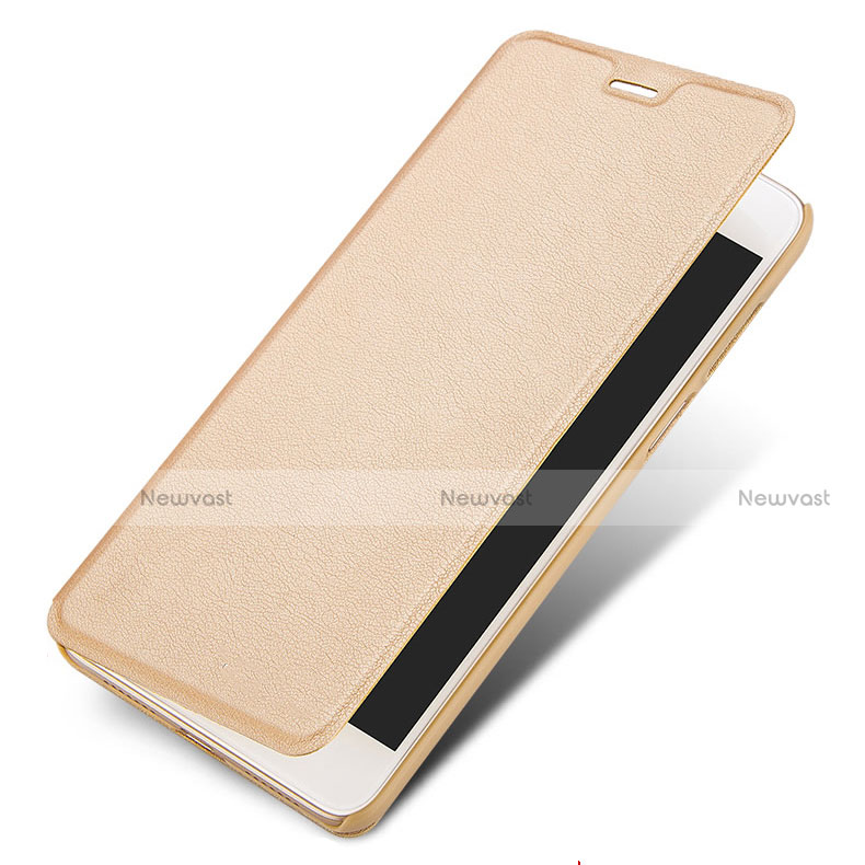 Leather Case Stands Flip Cover for Huawei Enjoy 7 Plus Gold