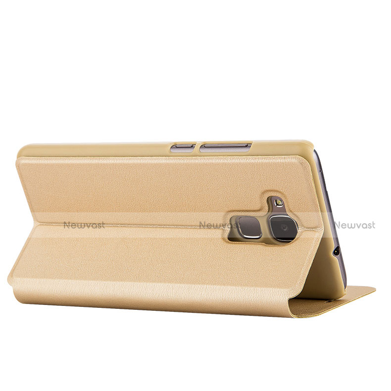 Leather Case Stands Flip Cover for Huawei GR5 Mini Gold