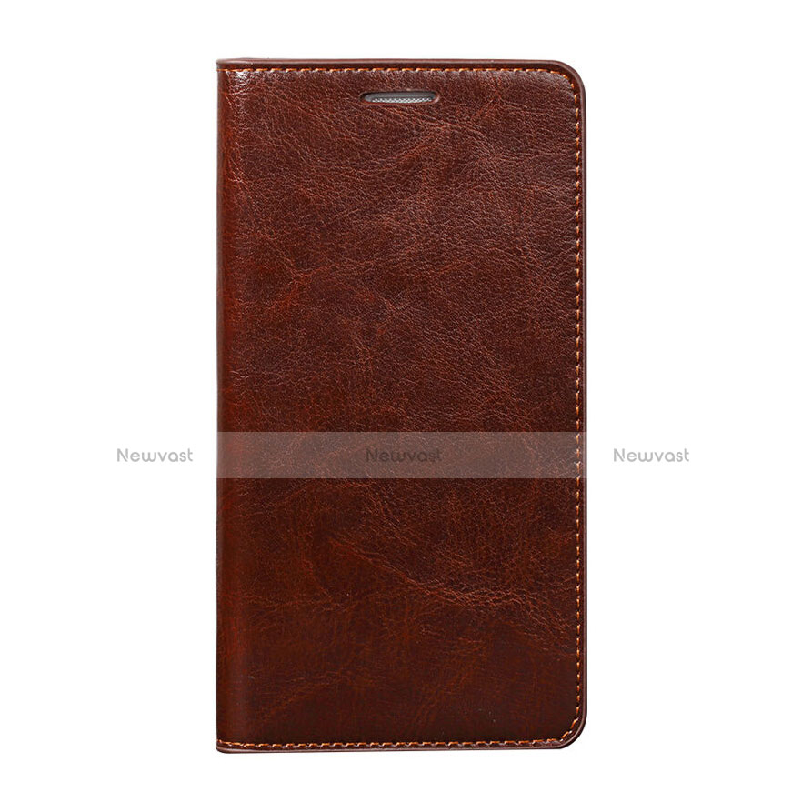 Leather Case Stands Flip Cover for Huawei Honor 5X Brown