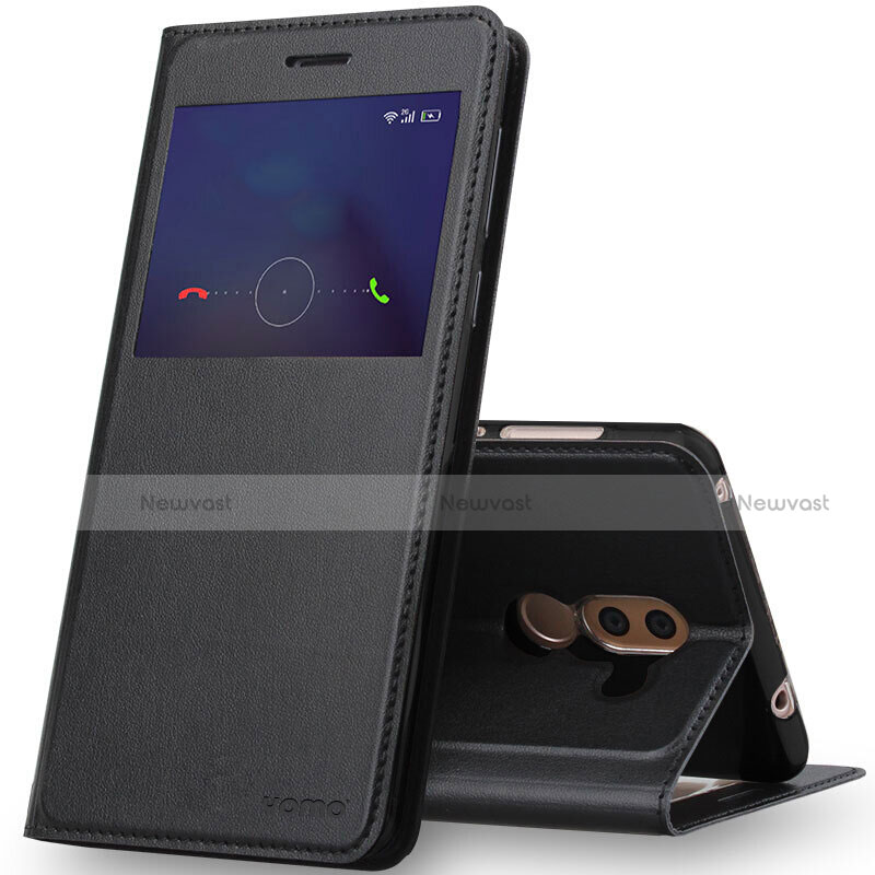 Leather Case Stands Flip Cover for Huawei Honor 6X Black