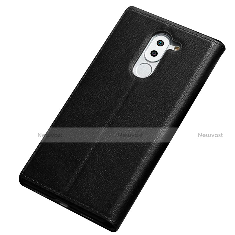 Leather Case Stands Flip Cover for Huawei Honor 6X Pro Black