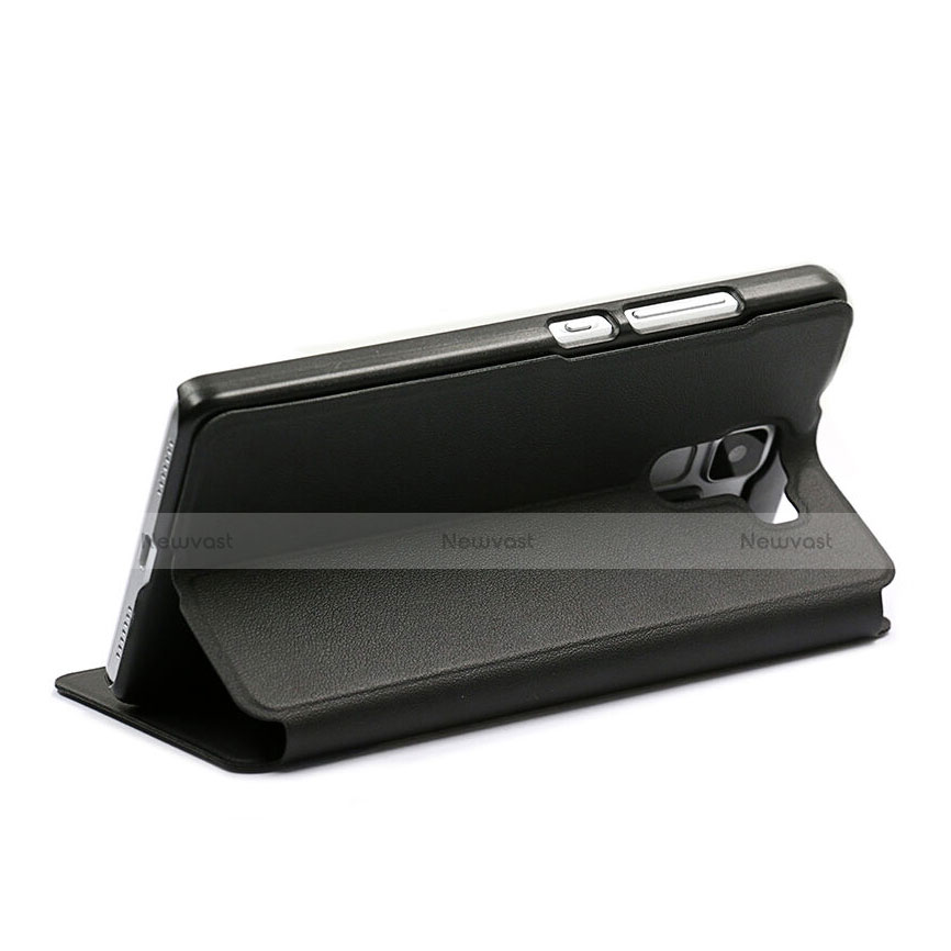 Leather Case Stands Flip Cover for Huawei Honor 7 Black