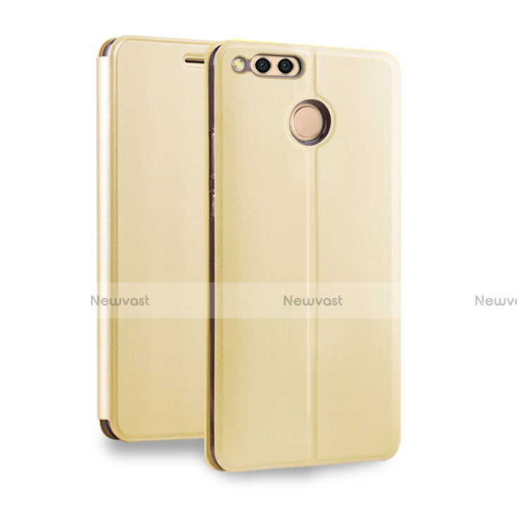 Leather Case Stands Flip Cover for Huawei Honor 7X Gold