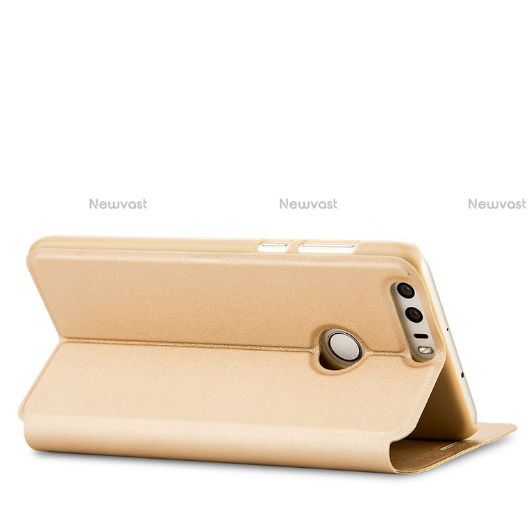 Leather Case Stands Flip Cover for Huawei Honor 8 Gold