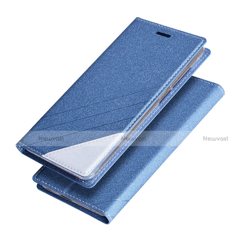 Leather Case Stands Flip Cover for Huawei Honor 8 Pro Blue