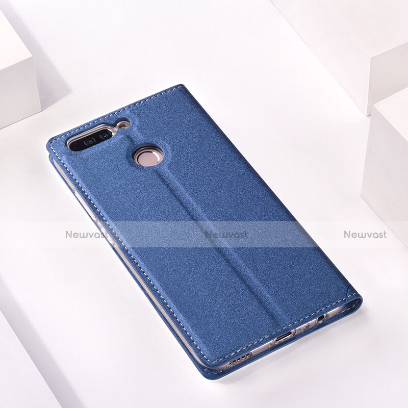 Leather Case Stands Flip Cover for Huawei Honor 8 Pro Blue