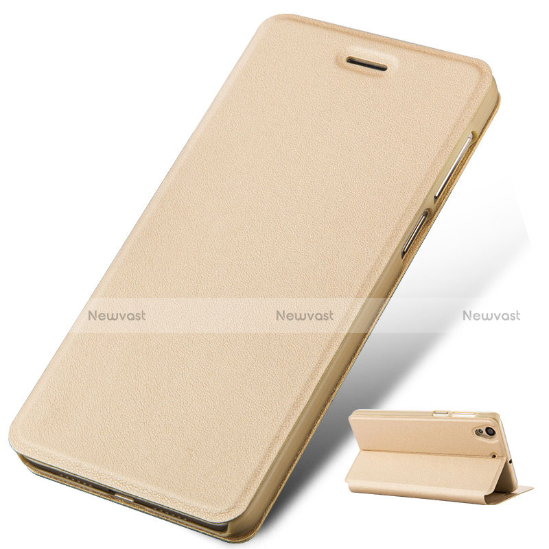 Leather Case Stands Flip Cover for Huawei Honor Holly 3 Gold