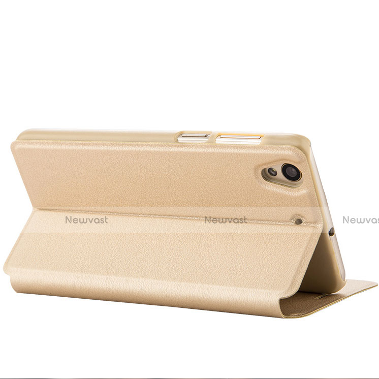 Leather Case Stands Flip Cover for Huawei Honor Holly 3 Gold